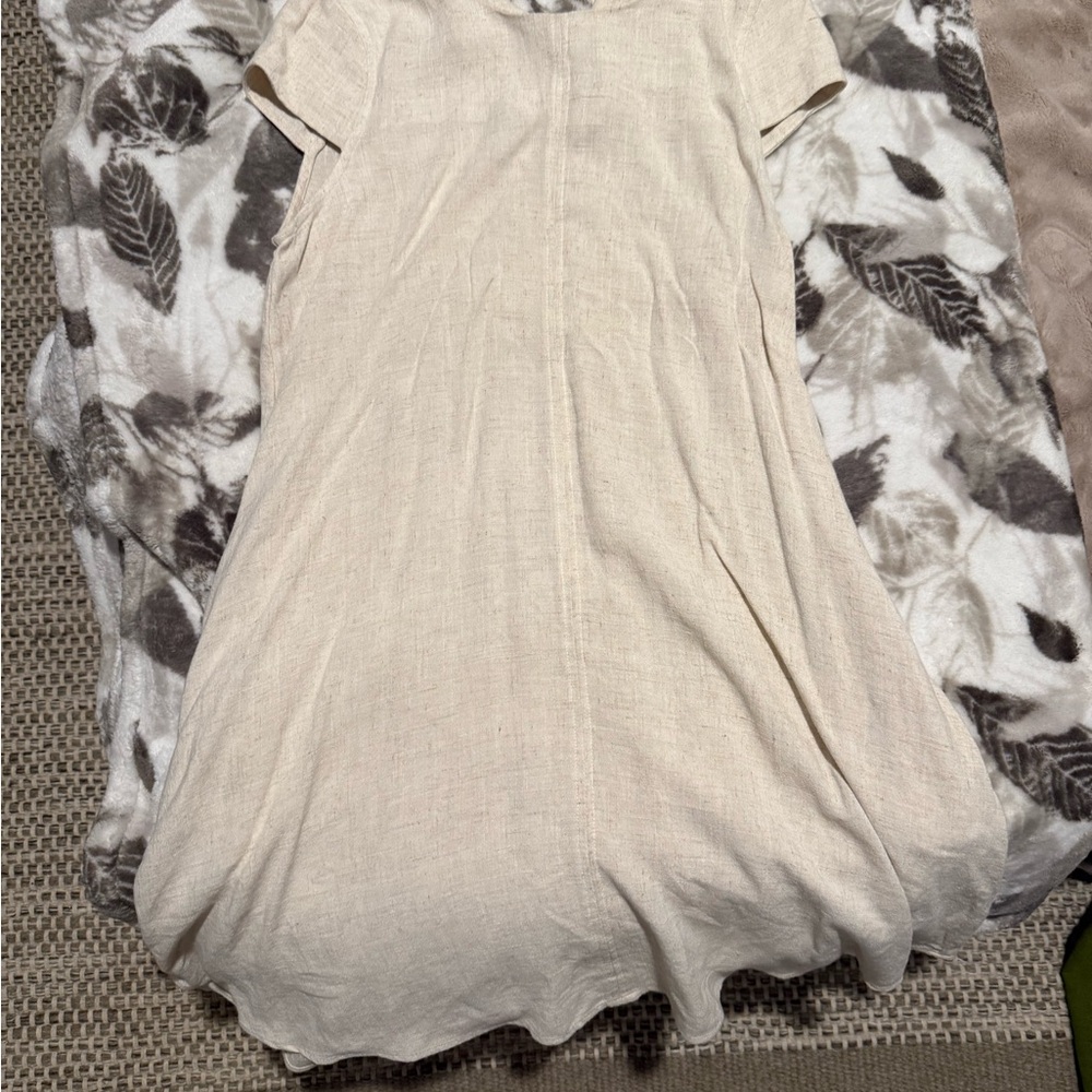 Cream Linen Dress